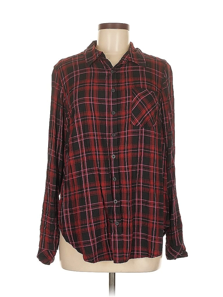 Pre-owned Torrid Long Sleeve Button Down Shirt In Red