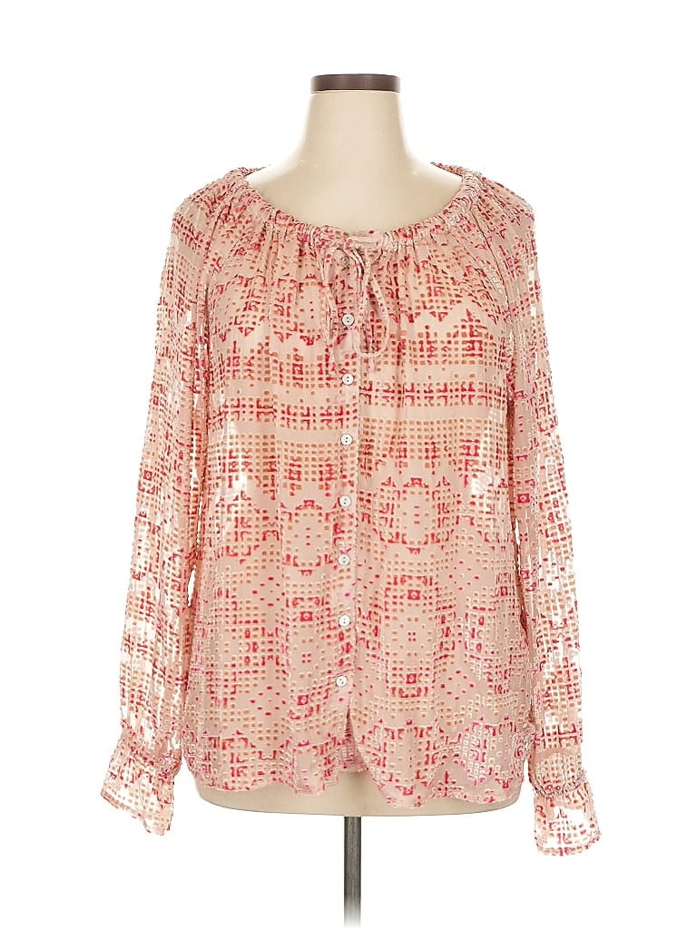 Sundance Red Long Sleeve Blouse Size XL - photo 1