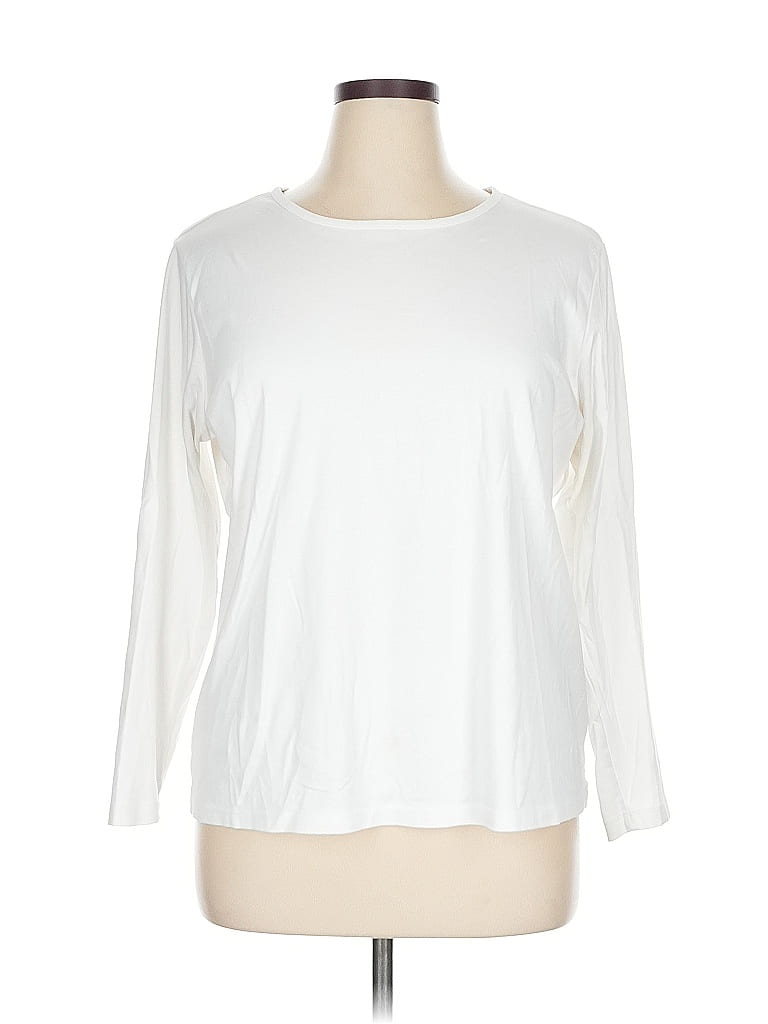 L.L.Bean 100% Supima Cotton Ivory 3/4 Sleeve T-Shirt Size 1X - photo 1