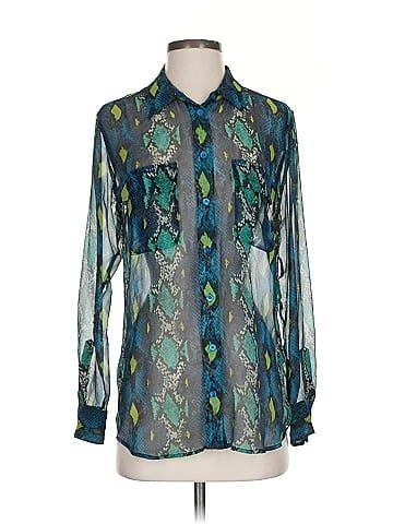 Equipment Long Sleeve Silk Top (view 1)