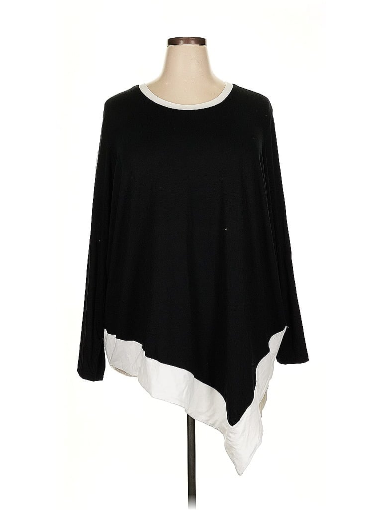 Roaman's Black 3/4 Sleeve T-Shirt Size 2X - photo 1