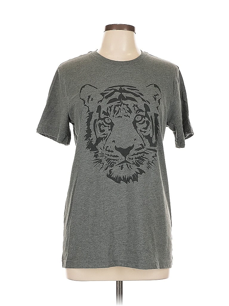 Bella + Canvas Animal Print Gray Short Sleeve T-Shirt Size L - photo 1