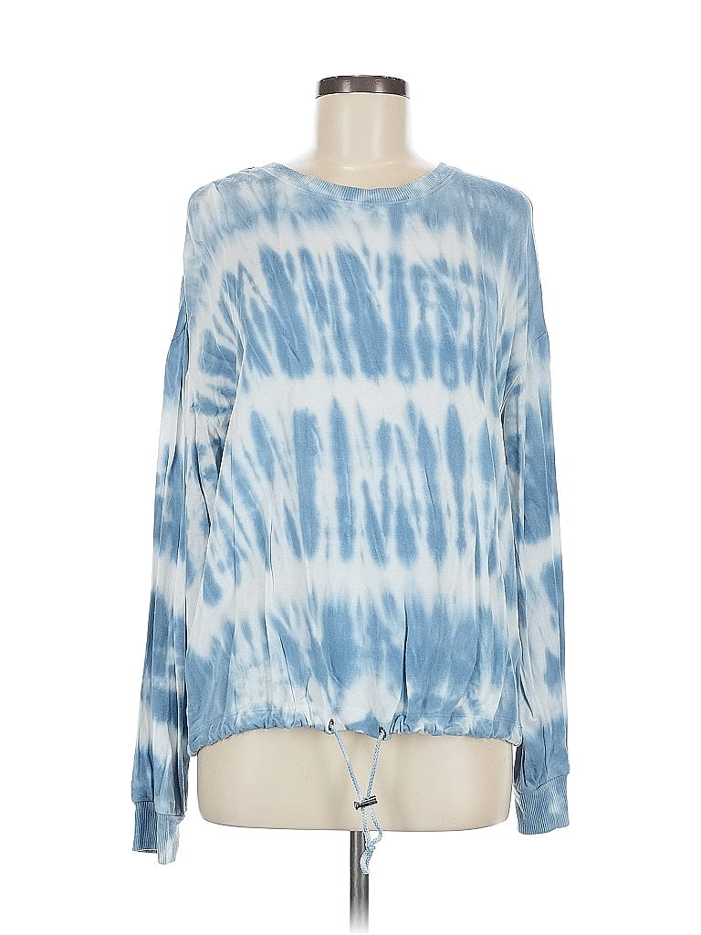 Click to view more detailed imagery on our partner's website Pre-owned T Tahari Long Sleeve Top Blue Tie-dye Pattern Boatneck Tops