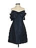 ML Monique Lhuillier 100% Polyester Metallic Blue Cocktail Dress Size 4 - photo 1