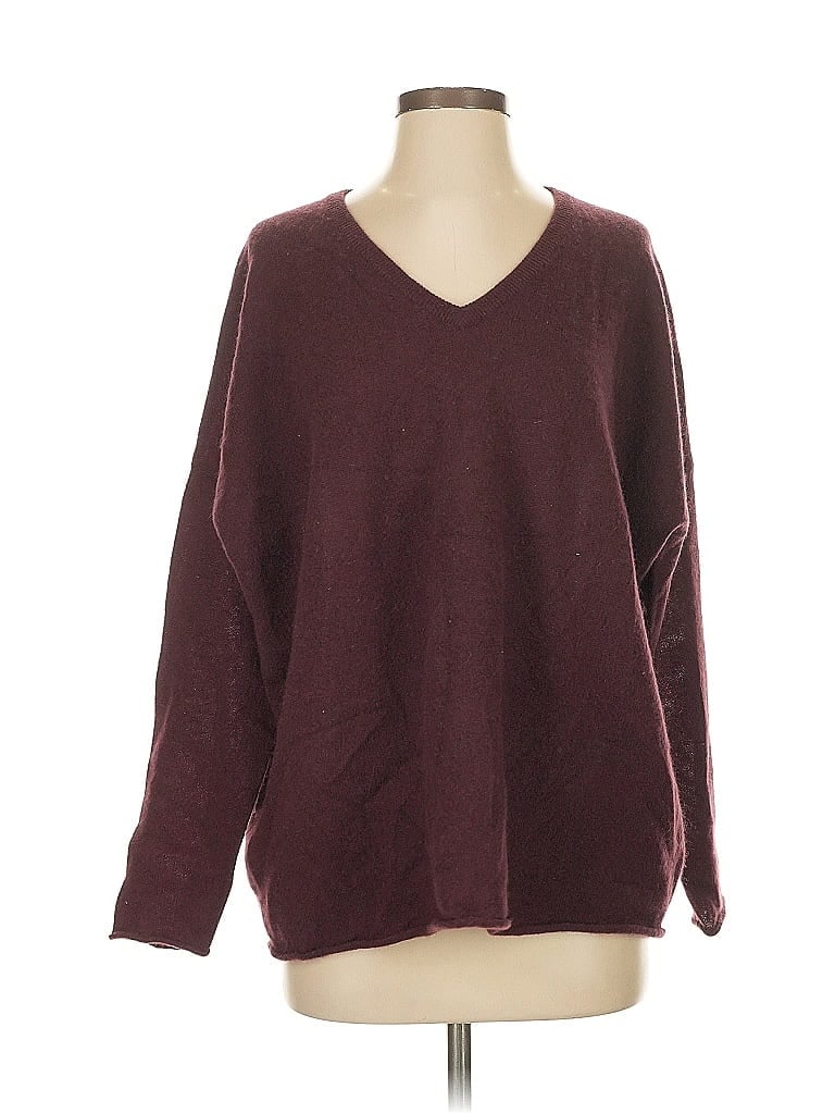 C by Bloomingdales 100% Cashmere Burgundy Cashmere Pullover Sweater Size S - photo 1