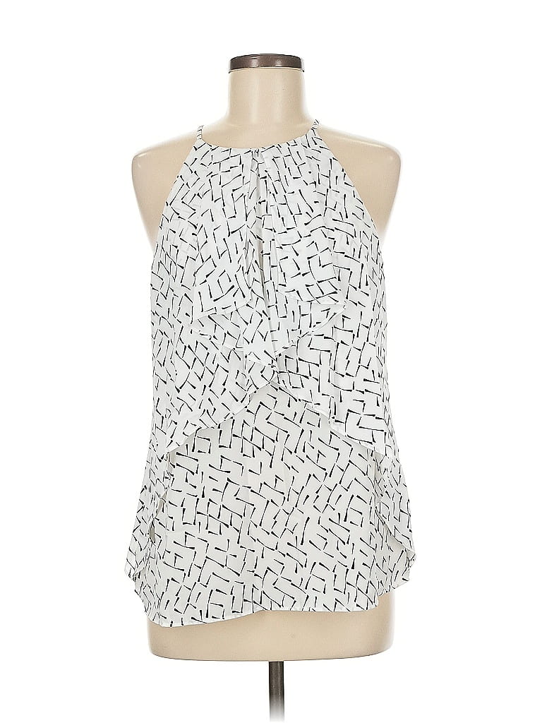 Pre-owned Banana Republic Factory Store Sleeveless Blouse In White