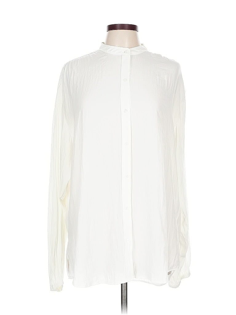 Pre-owned A.l.c Long Sleeve Blouse In White