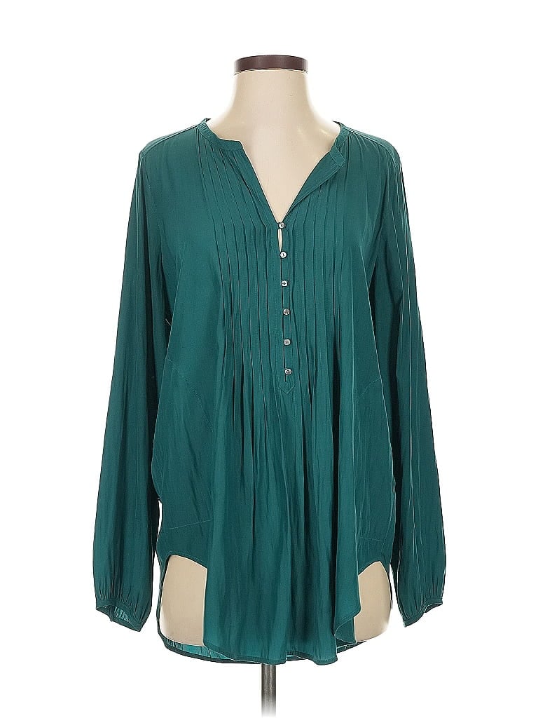 Calypso St. Barth 100% Polyester Teal Long Sleeve Blouse Size S - photo 1