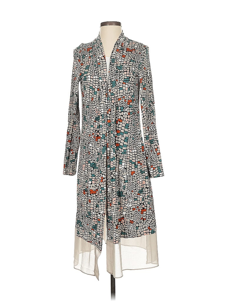 LOGO by Lori Goldstein Teal Gray Cardigan Size S - photo 1
