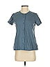 Pink & Pepper 100% Cotton Blue Short Sleeve Henley Size S - photo 1
