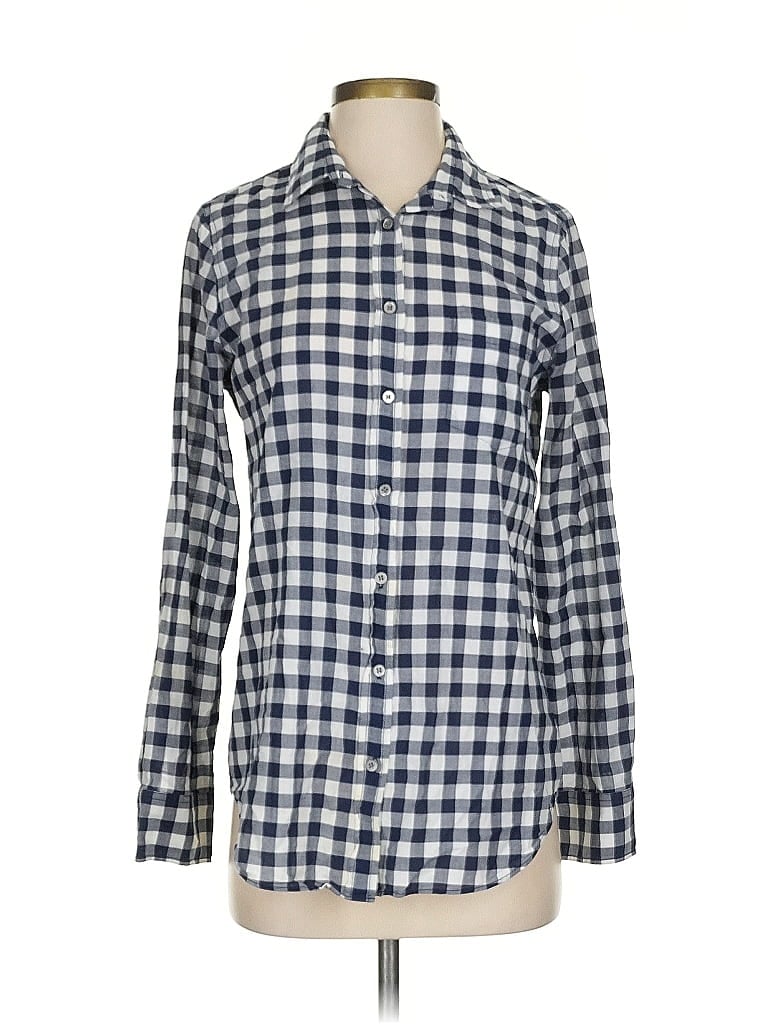Pre-owned J.crew Factory Store Long Sleeve Button Down Shirt In Blue