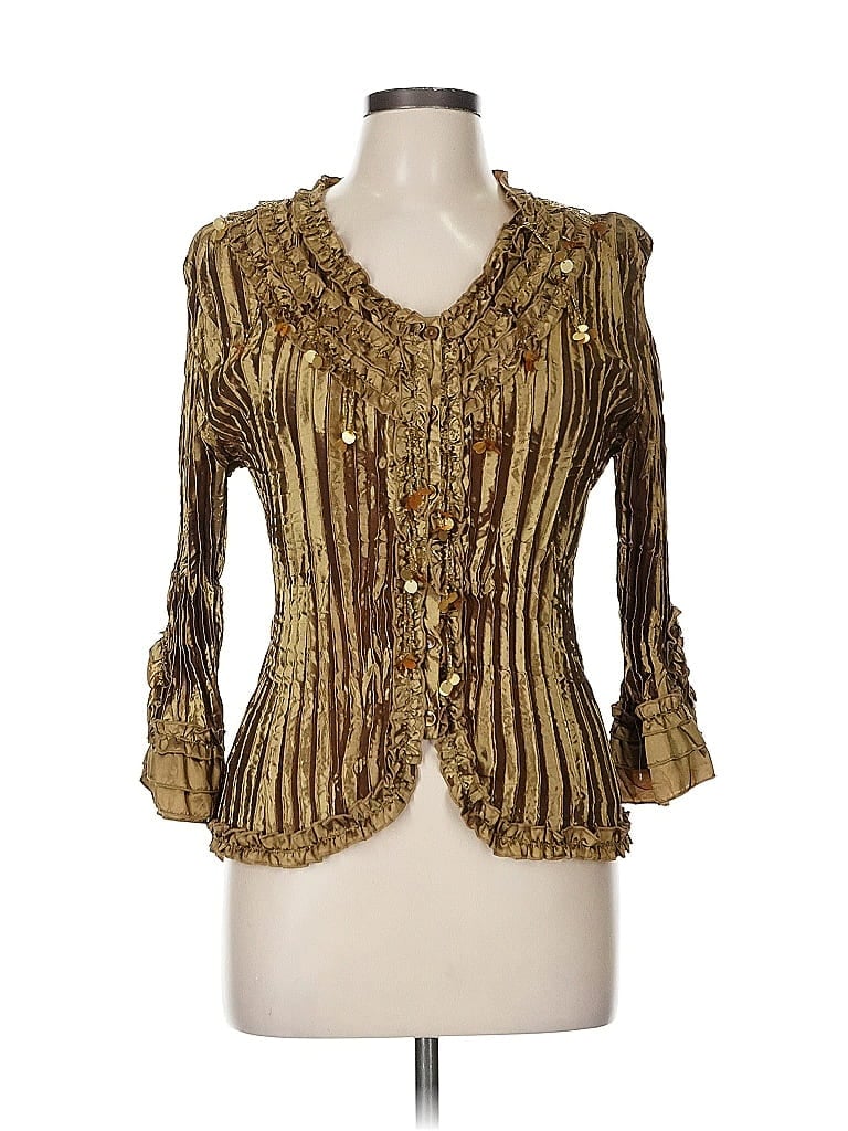 LP White Blouse With Gold Detail