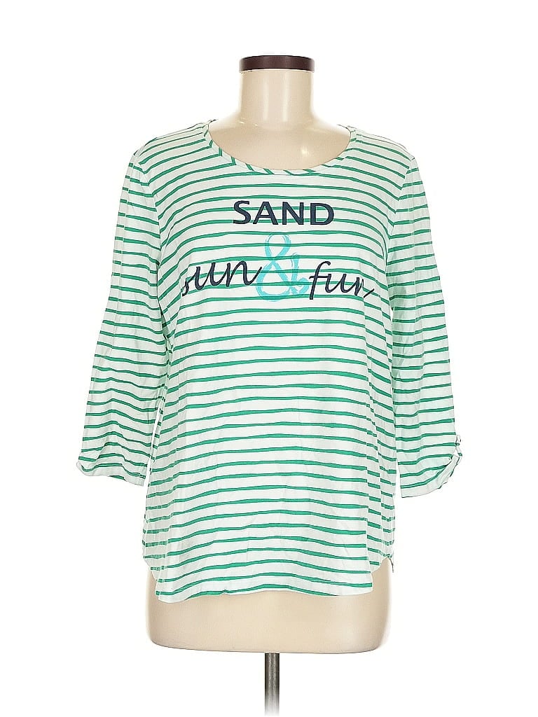 Zenergy by Chico's Green 3/4 Sleeve Top Size L - photo 1
