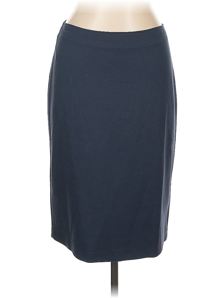 Armani Collezioni Solid Gray Blue Casual Skirt Size EU (IT) 46 / US 10 - photo 1