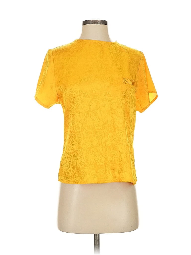 Bethany 100% Polyester Yellow Short Sleeve Top Size S - photo 1