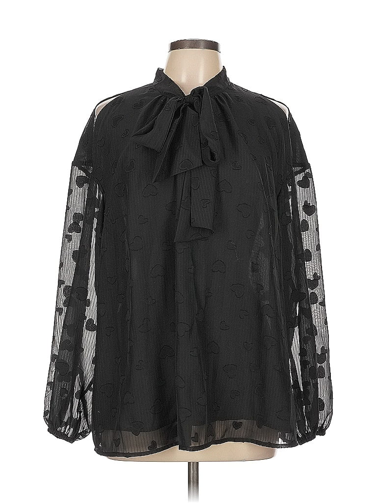 Pre-owned Torrid Long Sleeve Blouse In Black