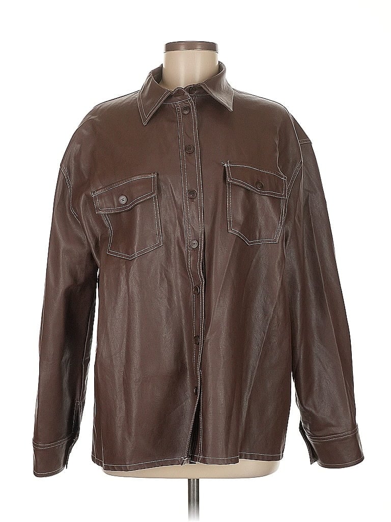 Motel 100% Polyester Brown Jacket Size M - photo 1