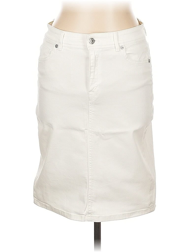 Pre-owned Marc Cain Denim Skirt In White