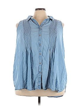 Terra & Sky Sleeveless Button Down Shirt