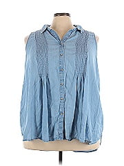 Terra & Sky Sleeveless Button Down Shirt