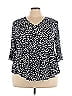 Agnes Orinda 100% Viscose Blue 3/4 Sleeve Blouse Size 3X - photo 1