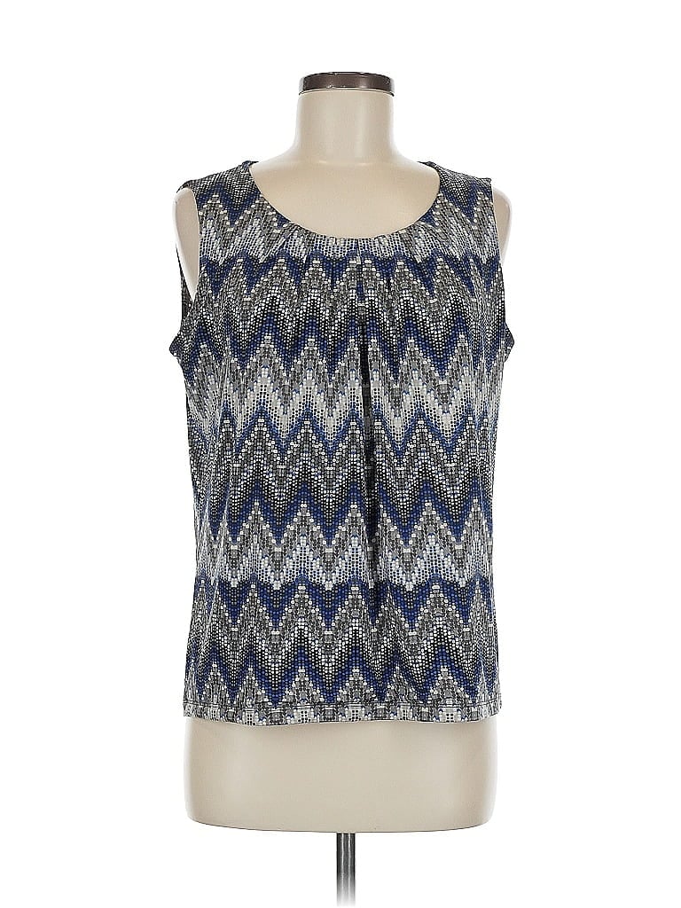 Kasper Blue Sleeveless Blouse Size M - photo 1