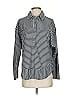 Entro Stripes Silver Long Sleeve Blouse Size S - photo 1