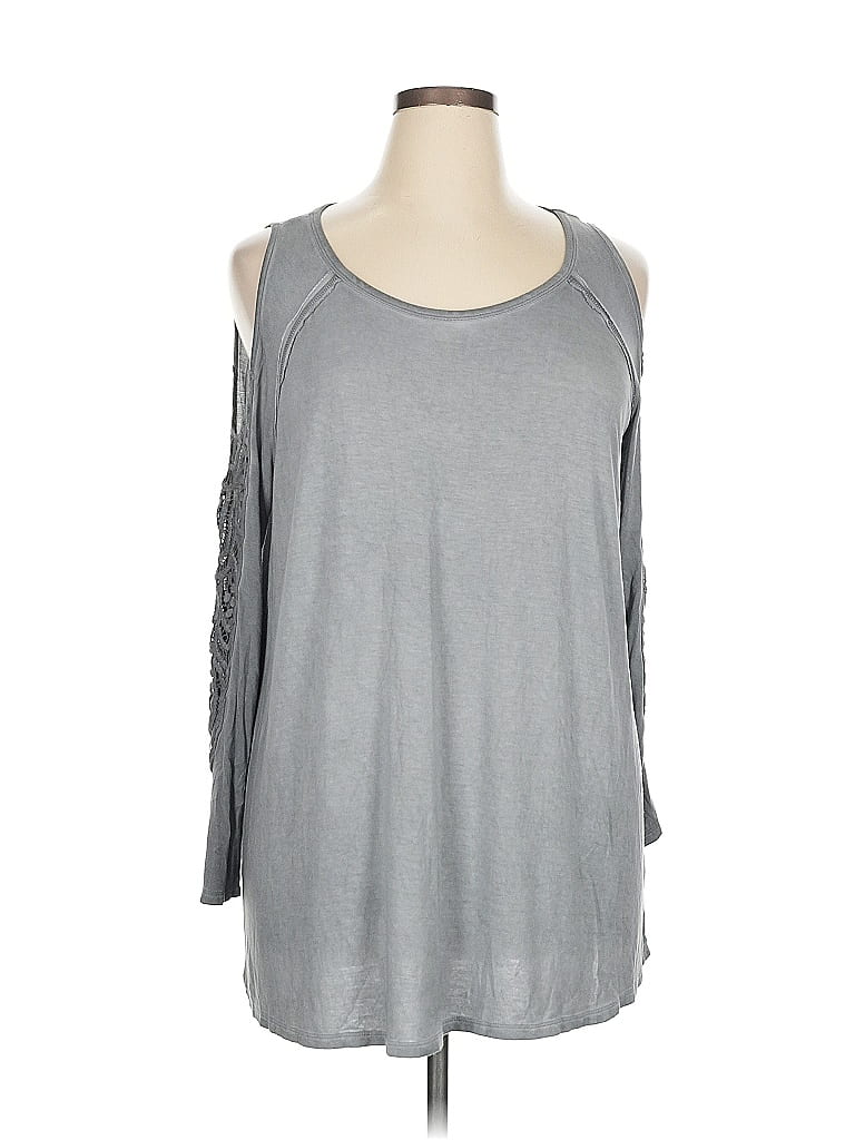 Terra & Sky Gray 3/4 Sleeve T-Shirt Size 0X - photo 1