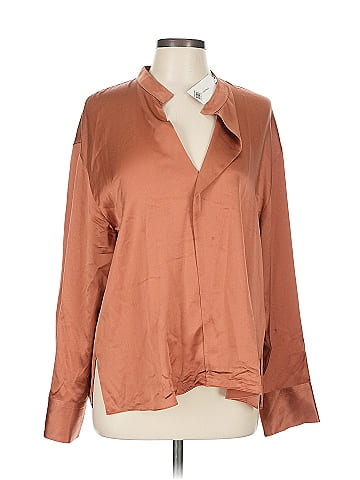 Vince. Long Sleeve Silk Top (view 1)