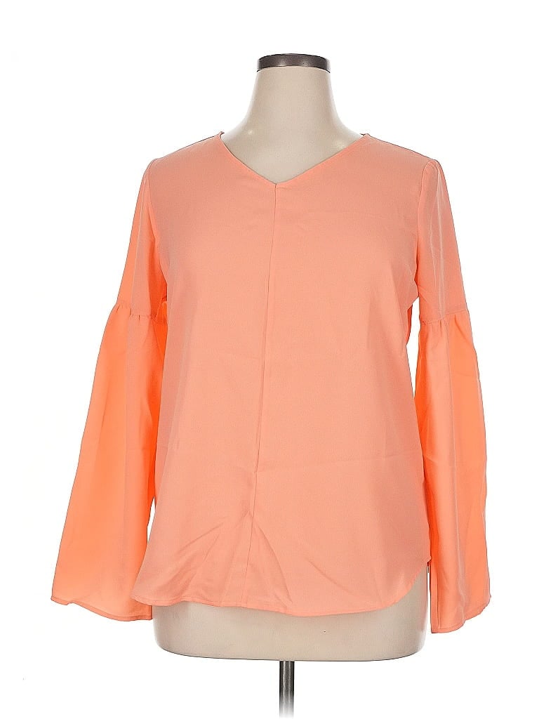 Click to view more detailed imagery on our partner's website Pre-owned Lands' End Long Sleeve Blouse In Orange