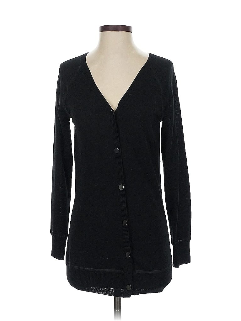 Pre-owned St John Wool Cardigan Sweater In Black