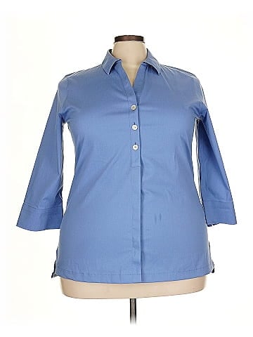 Foxcroft 3/4 Sleeve Button-Down Shirt (view 1)