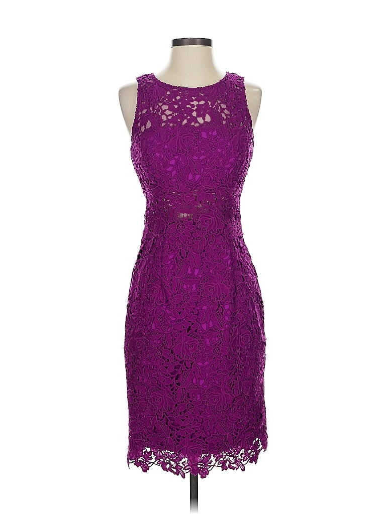 ML Monique Lhuillier 100% Polyester Purple Cocktail Dress Size 0 - photo 1