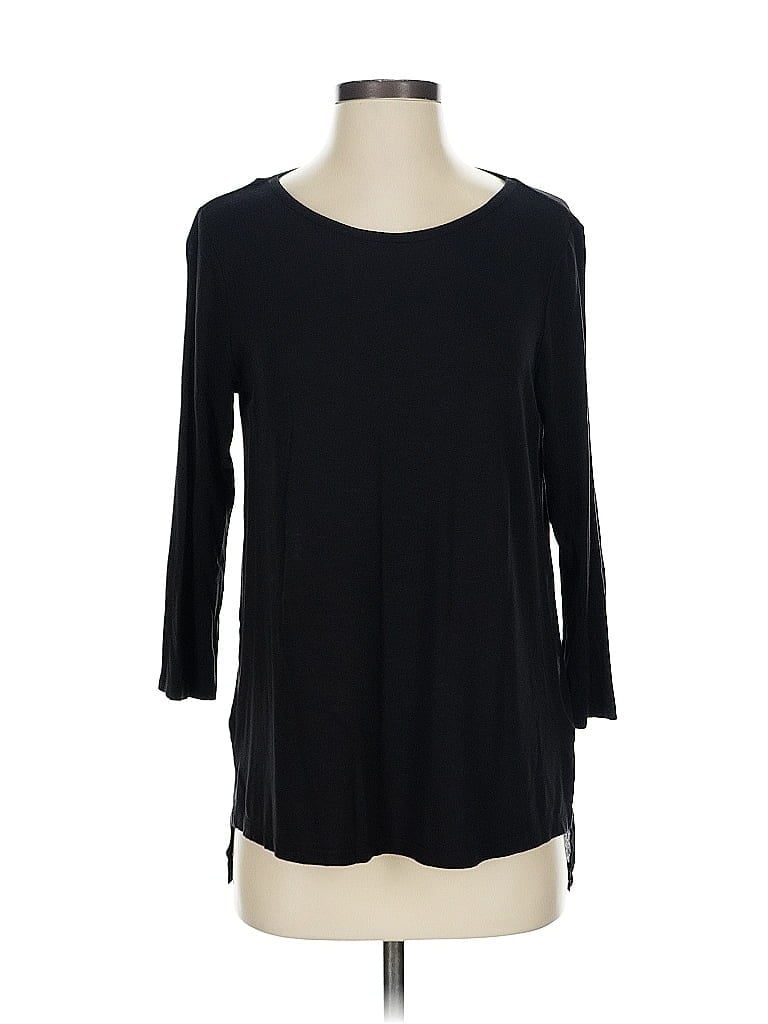 Pre-owned Michael Michael Kors 3/4 Sleeve Top Black Boatneck Tops