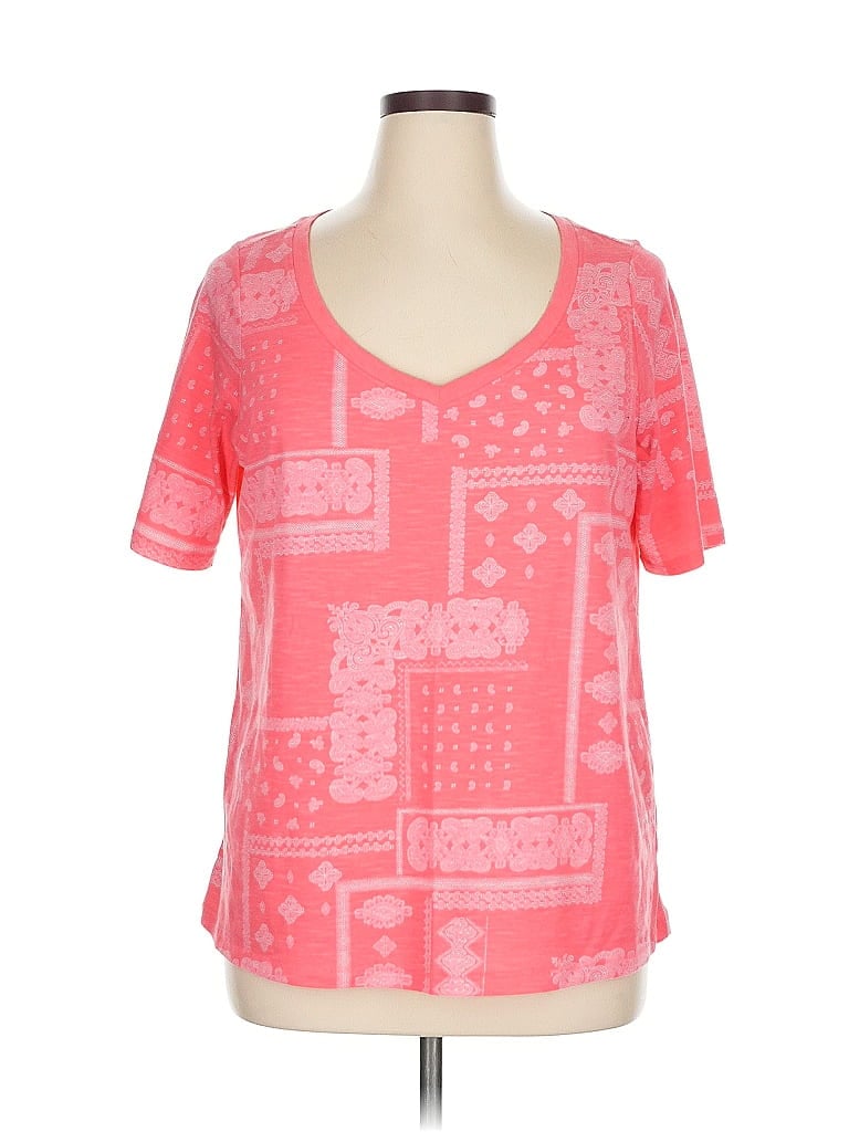 Pre-owned Lane Bryant Short Sleeve T-shirt In Pink