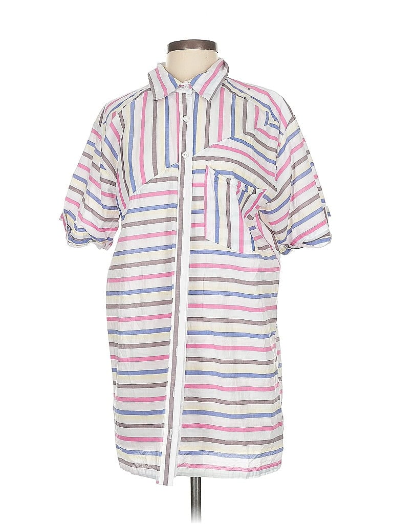 Pre-owned Lovers & Friends Short Sleeve Button Down Shirt In Pink