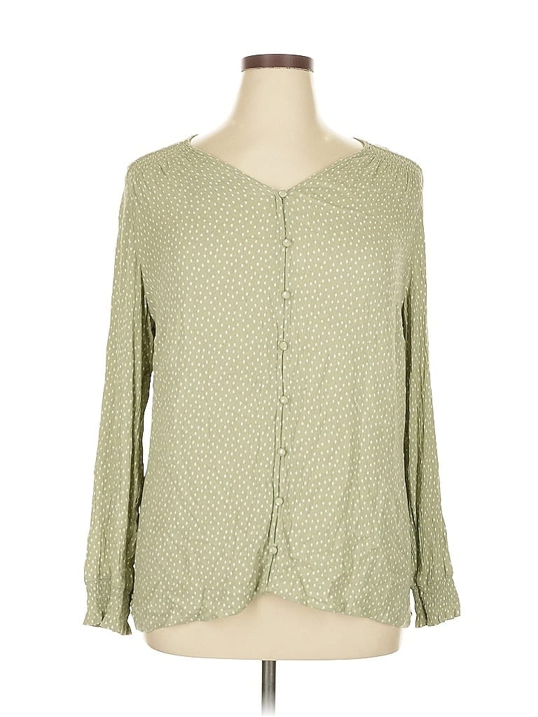 MARKET & SPRUCE Pre-owned Long Sleeve Blouse In Green