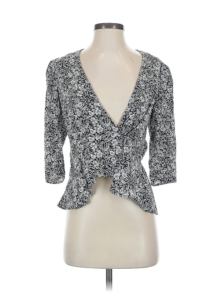 Pre-owned Banana Republic 3/4 Sleeve Blouse In Gray