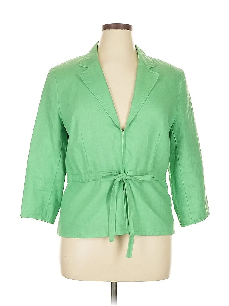 JM Collection 100% Linen Green Blazer Size 14 - photo 1