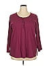 Woman Within 100% Cotton Burgundy Long Sleeve Blouse Size 22 - photo 1