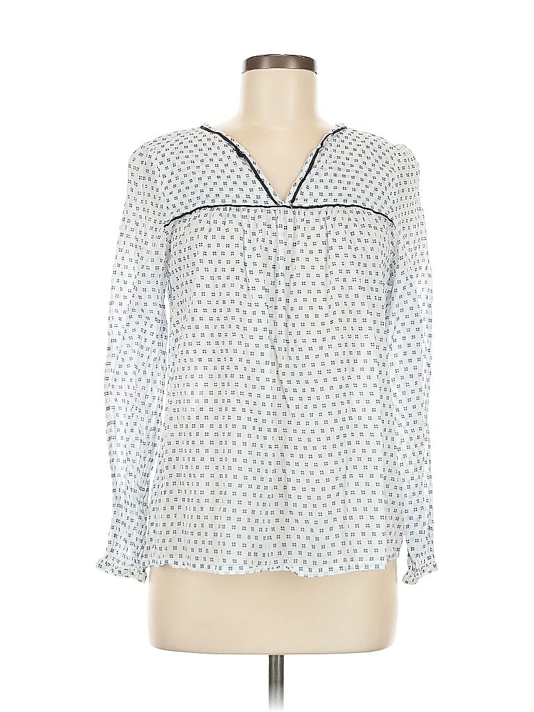 Pre-owned H&m Long Sleeve Blouse In Blue