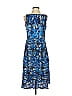 Ann Taylor 100% Polyester Print Blue Cocktail Dress Size 4 - photo 1