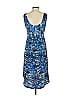 Ann Taylor 100% Polyester Print Blue Cocktail Dress Size 4 - photo 2
