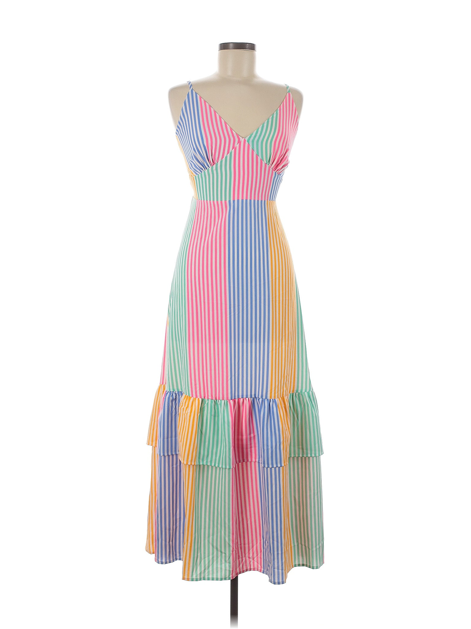 Shein Stripes Pink Blue Casual Dress Size 8
