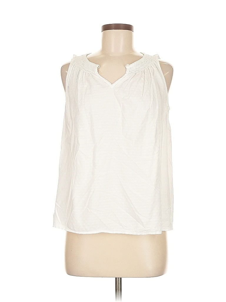 Pre-owned Croft & Barrow Sleeveless Blouse In White