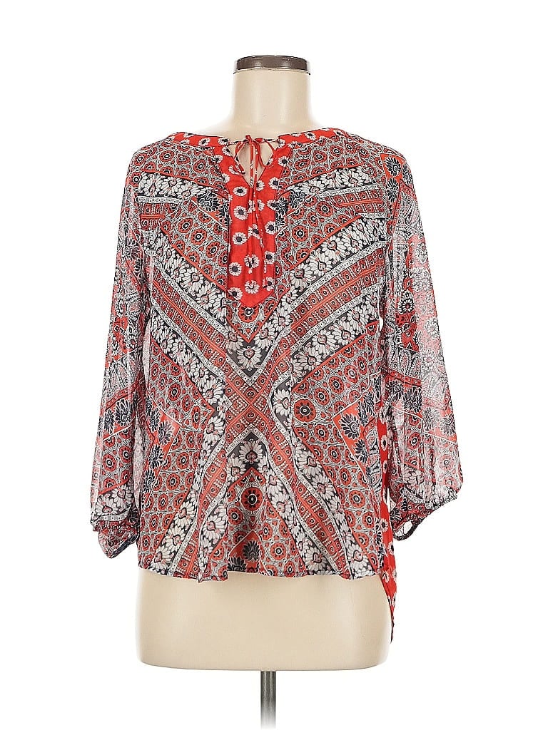Click to view more detailed imagery on our partner's website Pre-owned Fig And Flower 3/4 Sleeve Blouse In Red