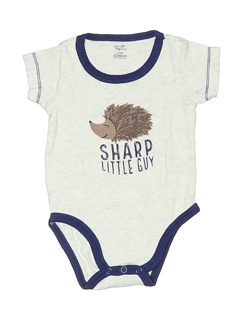 Pre-owned Touched By Nature Babies' Short Sleeve Onesie In Gray