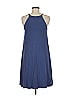 Chelsea & Theodore Solid Blue Casual Dress Size M - photo 2