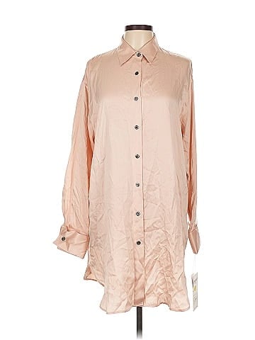 DKNY Jeans Long Sleeve Silk Top (view 1)