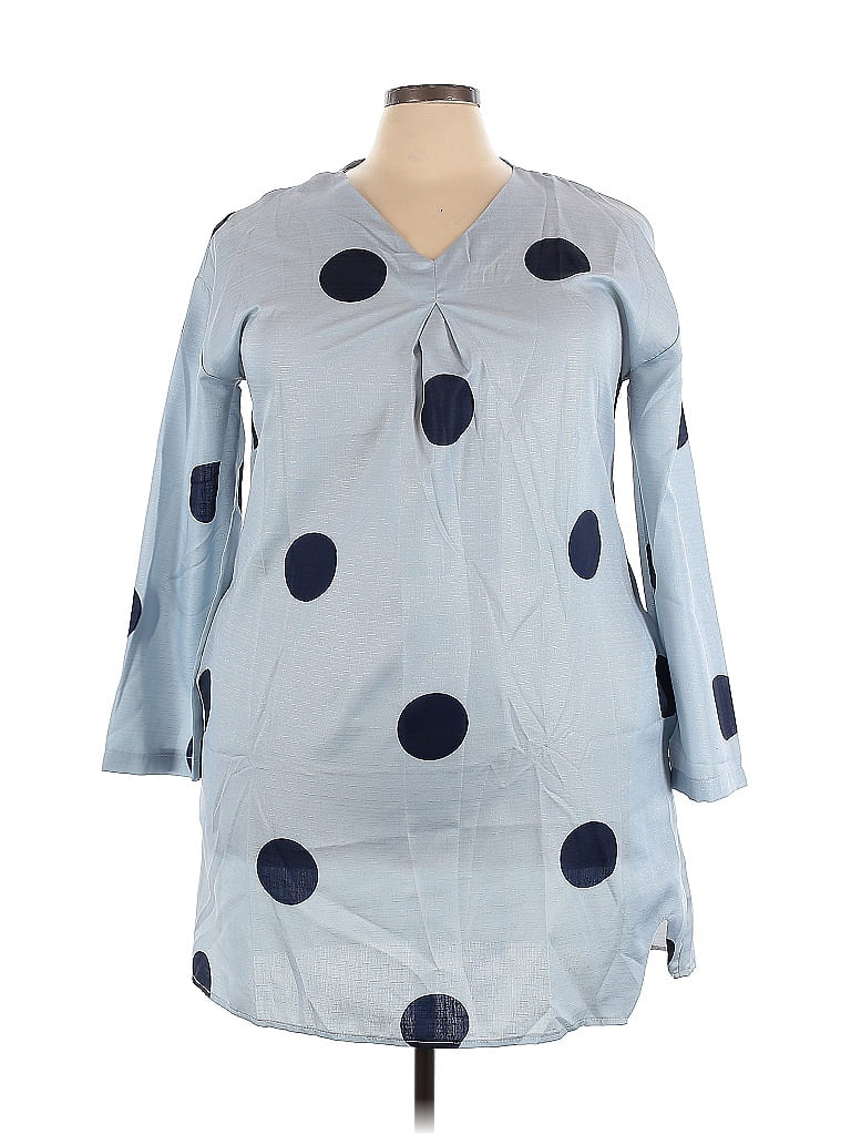 Misslook Polka Dots Blue Casual Dress Size 3X - photo 1